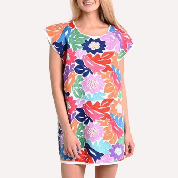 J. Marie Maya Floral Embroidered Mini Dress - Picture 3 of 9